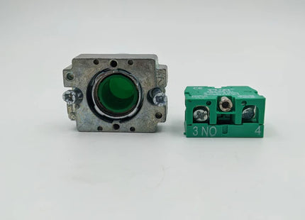 Push Button Single Green | With base | LAY 5 | Dia 22 mm | Imported