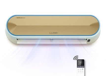 Lloyd Stellar Lite 1.5 Ton 5 Star Wi-Fi Inverter Split AC (6 in 1 Convertible, Mood Lighting, Door Open Alert, Copper, Smart 4-Way Swing, White/Silver Deco, GLS18V5FWSSL