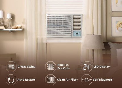 Lloyd 1.5 Ton 3 Star Fixed Speed Window Ac (Copper, 2023 Model, White With Silver Deco Strip, GlW18C3YWSEW)