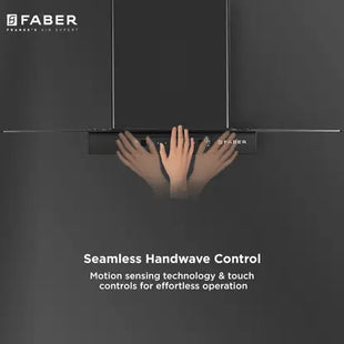 FABER HOOD MERCURY PRO IN HC SC BK FL 90 Auto Clean Straight Glass | Touch & Gesture Control | Autoclean| Powerful Suction |Filterless Technology| Low Noise Wall Mounted Black 1200 CMH Chimney