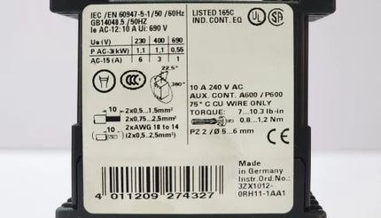 MODEL- CONTACTOR 3RH1131-1BB40 24VDC SIEMENS