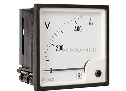 MODEL-  VOLTMETEER 0-500V SIZE 96MMX96MM CLASS 1.0 MAKE RISHAB