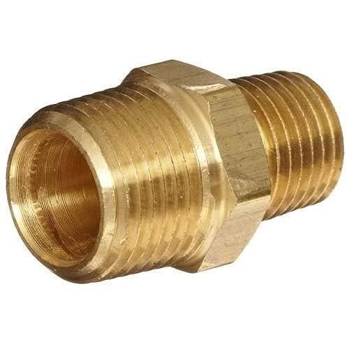 MODEL-ANTICLOCK WISE BRASS HEX NIPPLE 1/2X3/8