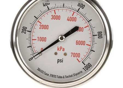 MODEL- PRESSURE GAUGE 0-1000 PSI 1/4 INCH