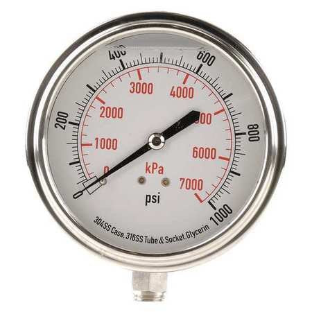 MODEL- PRESSURE GAUGE 0-1000 PSI 1/4 INCH