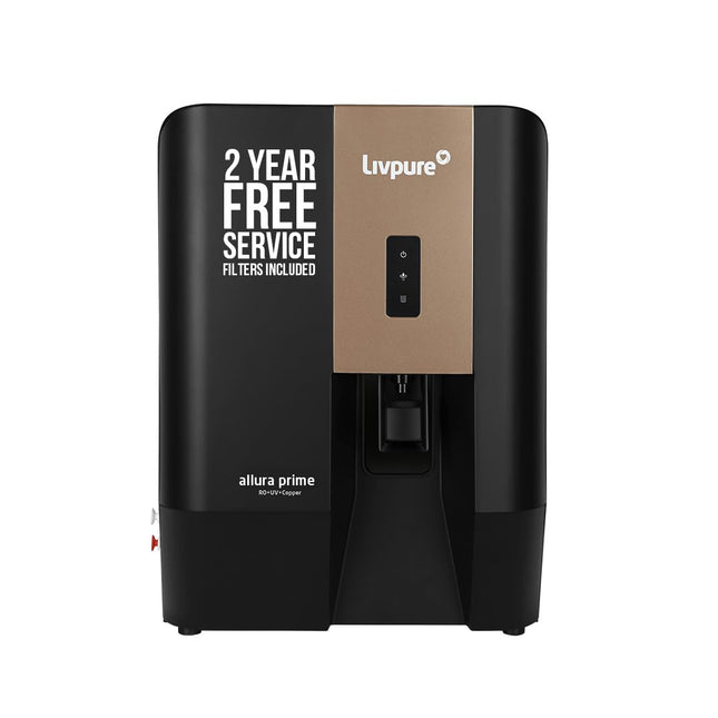 ivpure Allura Prime Water Purifier RO+UV+UF+Copper+Alkaline | 2 Year No Service Cost- Filters Included | 10 Stage Advanced Purification | In Tank UV Sterilisation | 7 Ltr