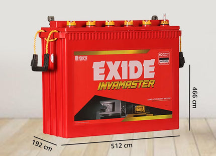 EXIDE INVAMASTER IMTT1500, 12V 150Ah Tall Tubular Inverter Battery for Home and Office with Warranty - 60 Months (36 FOC+24Pro Rata)