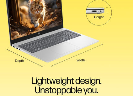 HP 15, AMD Ryzen 3 7320U Laptop (8GB LPDDR5, 512GB SSD) Anti-Glare, Micro-Edge, 15.6"/39.6cm,FHD, Win 11, Silver, 1.59kg, AMD Radeon Graphics, 1080p HD Camera, fc0154AU