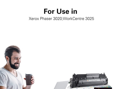 GPS Cartridge 3025 Black Phaser 3020 WorkCentre 3025 Toner Cartridges for Xerox 3020 WC3025 Laser Printer (1pack)