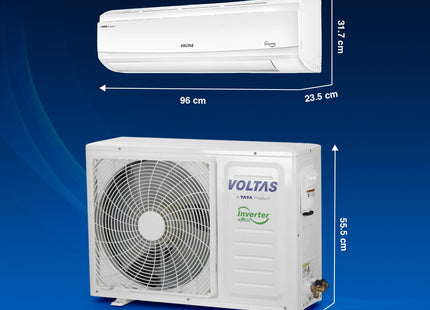 Voltas 1.5 ton 5 Star, Inverter Split AC (Copper, 4-in-1 Adjustable Mode, Anti-dust Filter, 185V Vectra CAR, White)
