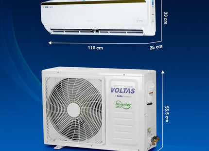 Voltas 1.5 Ton 5 Star Inverter Split AC (Copper, 5-in-1 Adjustable Mode, Anti-dust Filter, 185V Vertis Smart Elite Gold, White)