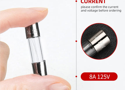 MODEL- FAST BLOW 5X20 GLASS TUBE FUSE 8 AMP