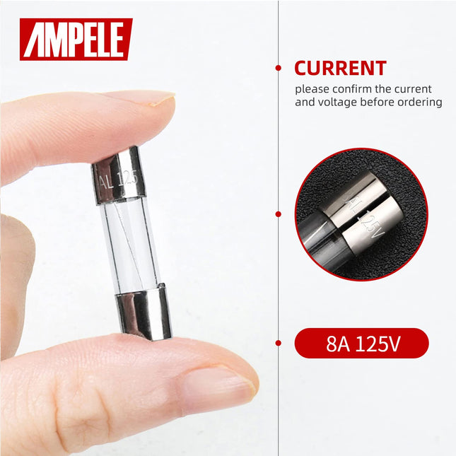 MODEL- FAST BLOW 5X20 GLASS TUBE FUSE 8 AMP