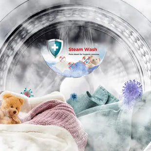 TCL 8.5 kg Digital Inverter Motor 1400 RPM Fully Automatic Front Load Washing Machine with In-built Heater White  (TWF85-P6S)