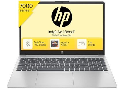 HP 15, AMD Ryzen 3 7320U Laptop (8GB LPDDR5, 512GB SSD) Anti-Glare, Micro-Edge, 15.6"/39.6cm,FHD, Win 11, Silver, 1.59kg, AMD Radeon Graphics, 1080p HD Camera, fc0154AU