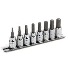 MODEL-  POWER BUILL HEX BIT SOCKET SET 8 PIECE 3/8 INCH DRIVE METRIC SIZES 3-10MM BALL END SOCKETS