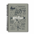 MC SID RAZZ - Harry Potter Infographic Grey Notebook A5, 150 Pages