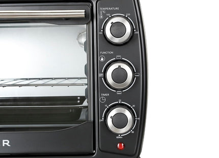 Faber 20 liter 1400 Watts OTG|Bake, Toast, Grill|4 Stage Functions, Upper & Lower Heating|Cool-Touch Handle, Heat Resistant Glass, Indicator Light, Auto-Shut, Ready Bell|Removable Crumb Tray|(Black)