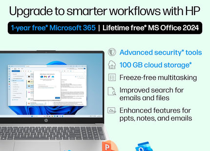 HP 15, 13th Gen Intel Core i7-1355U (16GB DDR4, 512GB SSD) Microsoft365* Office2024, Win11, 15.6inch(39.6cm) FHD Laptop, Intel Iris Xe, FHD Camera w/Privacy Shutter, Backlit, Silver, 1.59kg, fd0468tu