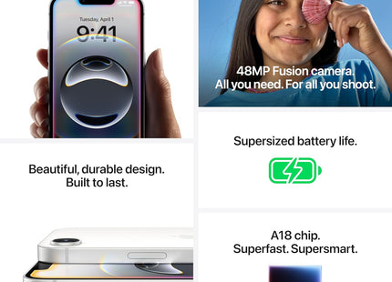 iPhone 16e 512 GB: Built for Apple Intelligence, A18 Chip, Supersized Battery Life, 48MP Fusion. Camera, 15.40 cm (6.1″) Super Retina XDR Display; White