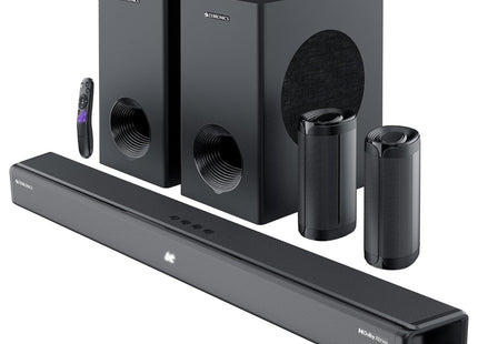 ZEBRONICS Juke BAR 9775, Dolby Soundbar, 650 Watts, 5.2.2 Surround, Dolby Atmos, Dual Wireless Subwoofer & Rear Satellites, 5 Driver Soundbar, Bluetooth | HDMI (eARC) | Optical | USB | AUX