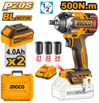 MODEL-  INGCO C1WL BRUSHLESS CORDLESS INPACT WRENCH-2050 20(TORQUE-500NM 3 SPEED BATTERY