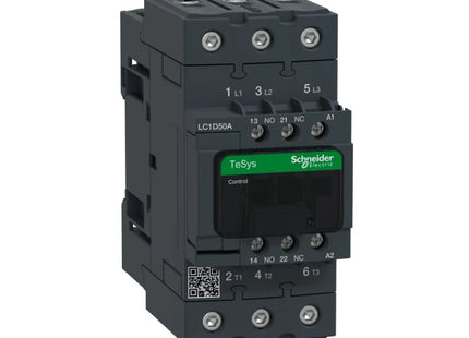 MODEL-  SCHNEIDER MAKE 3POLE COTACTOR 220VAC WITH 1N0+1NC BLOCK MODEL 50ALCID-50