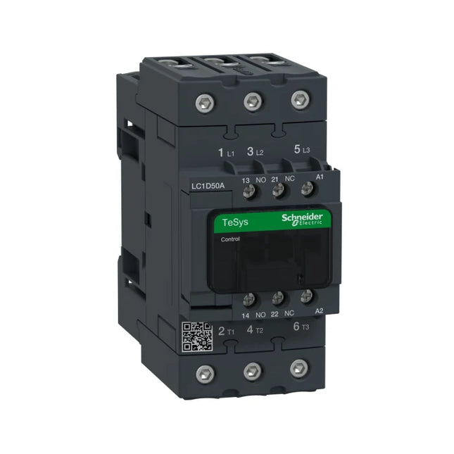 MODEL-  SCHNEIDER MAKE 3POLE COTACTOR 220VAC WITH 1N0+1NC BLOCK MODEL 50ALCID-50