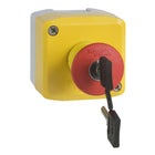 MODEL- XALK188E SCHNEIDER CONTROL YELLOW STATION-1 RED MUSHROOM HEAD PUSHBUTTON 40 KEY RELEASE 1 NO+1NC
