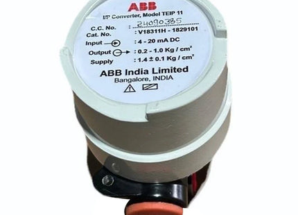 MODEL- I/P CONVERTER INPUT : 4-20MA SUPPLY AIR, 30-100 PSI OUTPUT-2 TO 1KG/CM2 MODEL, V18311H- 1829101 MAKE: ABB