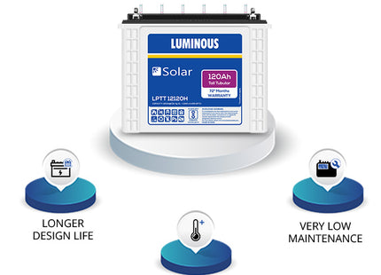 Product Image | Luminous Product Image | Luminous Product Image | Luminous Product Image | Luminous Solar Battery 120AH- LPTT12120H
