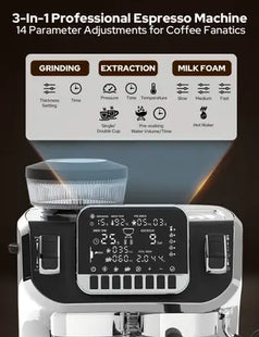 Costar Professional Espresso Machine with Grinding & Frothing 10 Cups Coffee Maker  (Silver)