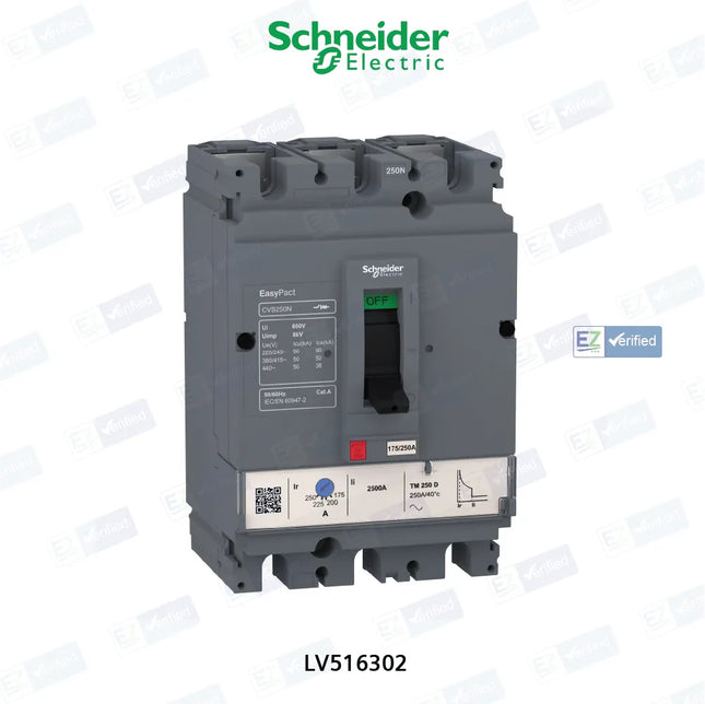 MODEL- MCCB,125A,3P,3P,WITH O/L&S/C PROTECTION PART NO-LV516302 MAKE SCHNEIDER