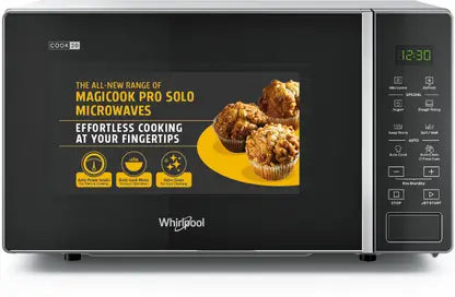 Whirlpool 20 L 18 Auto Cook Recipes, Feather Touch Membrane Solo Microwave Oven  (MAGICOOK PRO 20SE black, Black)