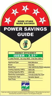 Voltas 2023 Model 1.5 Ton 5 Star Window Inverter AC - White  (185V Vertis Elite(4011469), Copper Condenser)