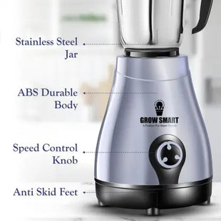 Growsmart With Copper Powertron Motor Vent-x Technology 750 W Juicer Mixer Grinder  (Vital Nutri Blend | 4 Jars | Grey Black)