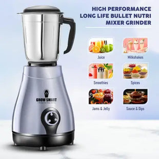 Growsmart With Copper Powertron Motor Vent-x Technology 750 W Juicer Mixer Grinder  (Vital Nutri Blend | 4 Jars | Grey Black)