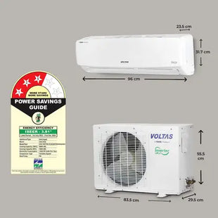 Voltas 2023 Model 2 Ton 3 Star Split Inverter AC - White  (243V Vectra Elegant(4503454), Copper Condenser)