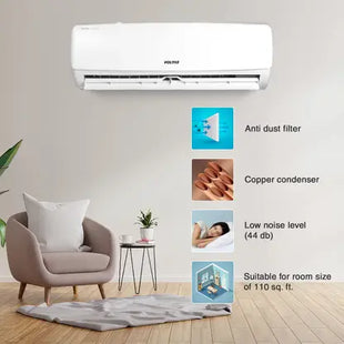 Voltas 2023 Model 0.6 Ton 2 Star Split AC - White  (072 Vectra Elegant (4503596), Copper Condenser)