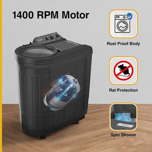 Whirlpool 7 kg 5 Star with Ace Wash Station, 1400 RPM Speed and Rust Proof Semi Automatic Top Load Washing Machine Grey  (MAGIC CLEAN 7.0 GREY DAZZLE (5YR))