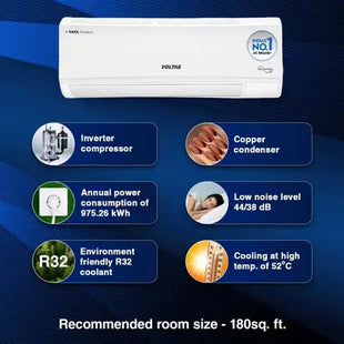 Voltas 2024 Model 1.5 Ton 3 Star Split Inverter AC - White  (183V CAX(4503692), Copper Condenser)