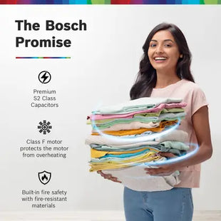 BOSCH 8.5 kg 5 Star with 1360 High RPM Spin Motor Semi Automatic Top Load Washing Machine Multicolor  (WJP854V0IN)