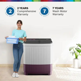 BOSCH 8.5 kg 5 Star with 1360 High RPM Spin Motor Semi Automatic Top Load Washing Machine Multicolor  (WJP854V0IN)