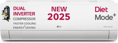 LG 2025 Model AI Convertible 6-in-1 1.5 Ton 3 Star Split AI Dual Inverter with Faster Cooling and Energy Saving, VIRAAT Mode and Diet Mode Plus AC - White  (US-Q18JNXE, Copper Condenser)
