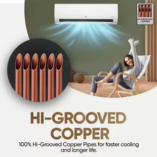 LG 2025 Model AI Convertible 6-in-1 1.5 Ton 3 Star Split AI Dual Inverter with Faster Cooling and Energy Saving, VIRAAT Mode and Diet Mode Plus AC - White  (US-Q18JNXE, Copper Condenser)