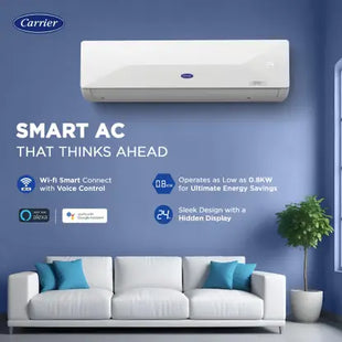 CARRIER 2025 Model 6 in 1 Convertible 1.5 Ton 3 Star Split Inverter AC with Wi-fi Connect - White  (CAI18EE3R35W0, Copper Condenser)