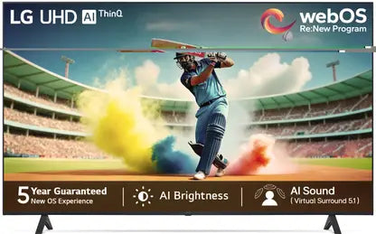 LG UR7500 126 cm (50 inch) Ultra HD (4K) LED Smart WebOS TV with Alpha5 AI Processor 4K Gen6, AI Picture Pro, 4K Upscaling, 60 Hz Refresh Rate, Game Optimizer, Magic Remote Capability, 5-Year Guaranteed with New OS Experience  (50UR7500PSC)