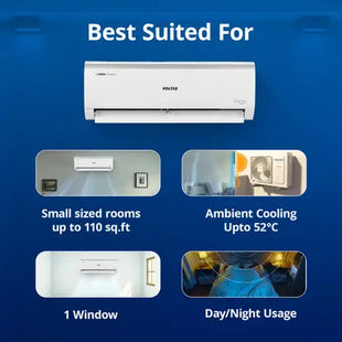 Voltas 2024 Model 1 Ton 3 Star Split Inverter AC - White (123V Vectra Elite-1(4503714)