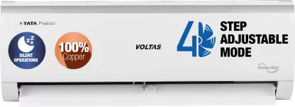 Voltas 2024 Model 1 Ton 3 Star Split Inverter AC - White (123V Vectra Elite-1(4503714)