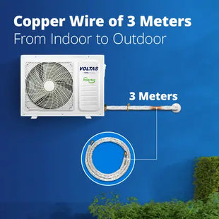 Voltas 2024 Model 1 Ton 3 Star Split Inverter AC - White (123V Vectra Elite-1(4503714)